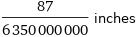 87/6350000000 inches
