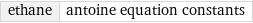 ethane | antoine equation constants