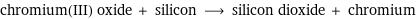 chromium(III) oxide + silicon ⟶ silicon dioxide + chromium