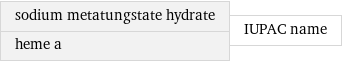 sodium metatungstate hydrate heme a | IUPAC name