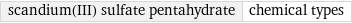 scandium(III) sulfate pentahydrate | chemical types