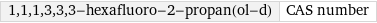 1, 1, 1, 3, 3, 3-hexafluoro-2-propan(ol-d) | CAS number