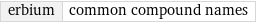 erbium | common compound names