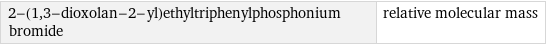 2-(1, 3-dioxolan-2-yl)ethyltriphenylphosphonium bromide | relative molecular mass