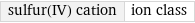 sulfur(IV) cation | ion class