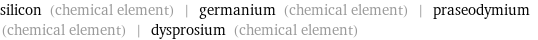 silicon (chemical element) | germanium (chemical element) | praseodymium (chemical element) | dysprosium (chemical element)