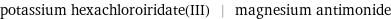 potassium hexachloroiridate(III) | magnesium antimonide