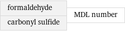 formaldehyde carbonyl sulfide | MDL number