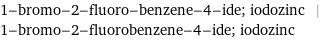 1-bromo-2-fluoro-benzene-4-ide; iodozinc | 1-bromo-2-fluorobenzene-4-ide; iodozinc