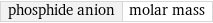 phosphide anion | molar mass