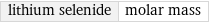 lithium selenide | molar mass