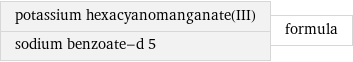 potassium hexacyanomanganate(III) sodium benzoate-d 5 | formula