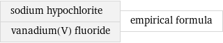 sodium hypochlorite vanadium(V) fluoride | empirical formula