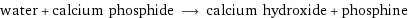 water + calcium phosphide ⟶ calcium hydroxide + phosphine