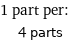 1 part per:  | 4 parts