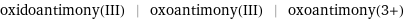 oxidoantimony(III) | oxoantimony(III) | oxoantimony(3+)