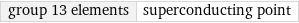 group 13 elements | superconducting point