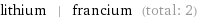 lithium | francium (total: 2)