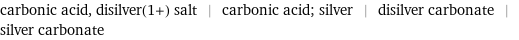 carbonic acid, disilver(1+) salt | carbonic acid; silver | disilver carbonate | silver carbonate