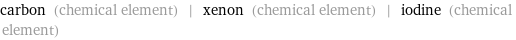 carbon (chemical element) | xenon (chemical element) | iodine (chemical element)