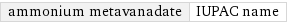 ammonium metavanadate | IUPAC name