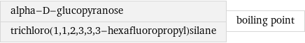 alpha-D-glucopyranose trichloro(1, 1, 2, 3, 3, 3-hexafluoropropyl)silane | boiling point