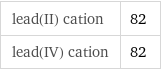 lead(II) cation | 82 lead(IV) cation | 82