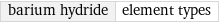 barium hydride | element types