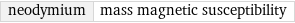 neodymium | mass magnetic susceptibility