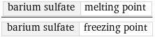 barium sulfate | melting point/barium sulfate | freezing point