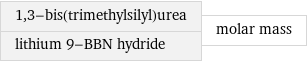 1, 3-bis(trimethylsilyl)urea lithium 9-BBN hydride | molar mass