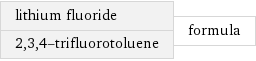 lithium fluoride 2, 3, 4-trifluorotoluene | formula