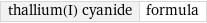 thallium(I) cyanide | formula