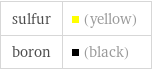 sulfur | (yellow) boron | (black)