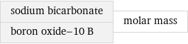 sodium bicarbonate boron oxide-10 B | molar mass