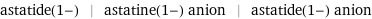 astatide(1-) | astatine(1-) anion | astatide(1-) anion