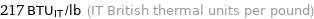 217 BTU_IT/lb (IT British thermal units per pound)