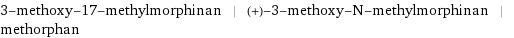 3-methoxy-17-methylmorphinan | (+)-3-methoxy-N-methylmorphinan | methorphan
