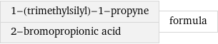 1-(trimethylsilyl)-1-propyne 2-bromopropionic acid | formula