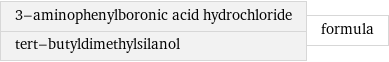 3-aminophenylboronic acid hydrochloride tert-butyldimethylsilanol | formula