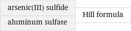 arsenic(III) sulfide aluminum sulfate | Hill formula