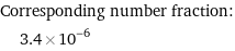 Corresponding number fraction:  | 3.4×10^-6