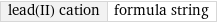 lead(II) cation | formula string