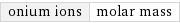 onium ions | molar mass