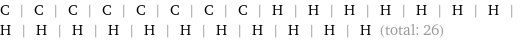 C | C | C | C | C | C | C | C | H | H | H | H | H | H | H | H | H | H | H | H | H | H | H | H | H | H (total: 26)