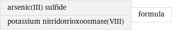 arsenic(III) sulfide potassium nitridotrioxoosmate(VIII) | formula