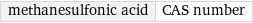 methanesulfonic acid | CAS number