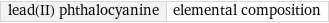 lead(II) phthalocyanine | elemental composition