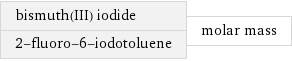 bismuth(III) iodide 2-fluoro-6-iodotoluene | molar mass