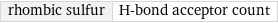 rhombic sulfur | H-bond acceptor count